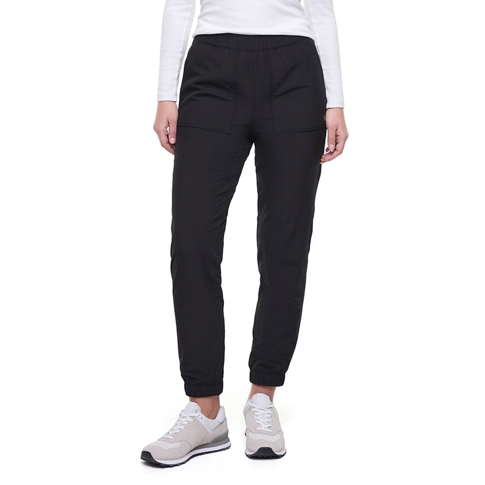 Eddie Bauer Womens Fleece-Lined Jogger Black Size 12 Stretch Woven Pants
